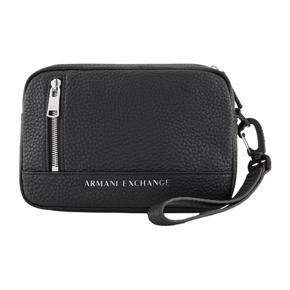 Armani Exchange Zwarte Beauty Case met Kantdetail Black Heren