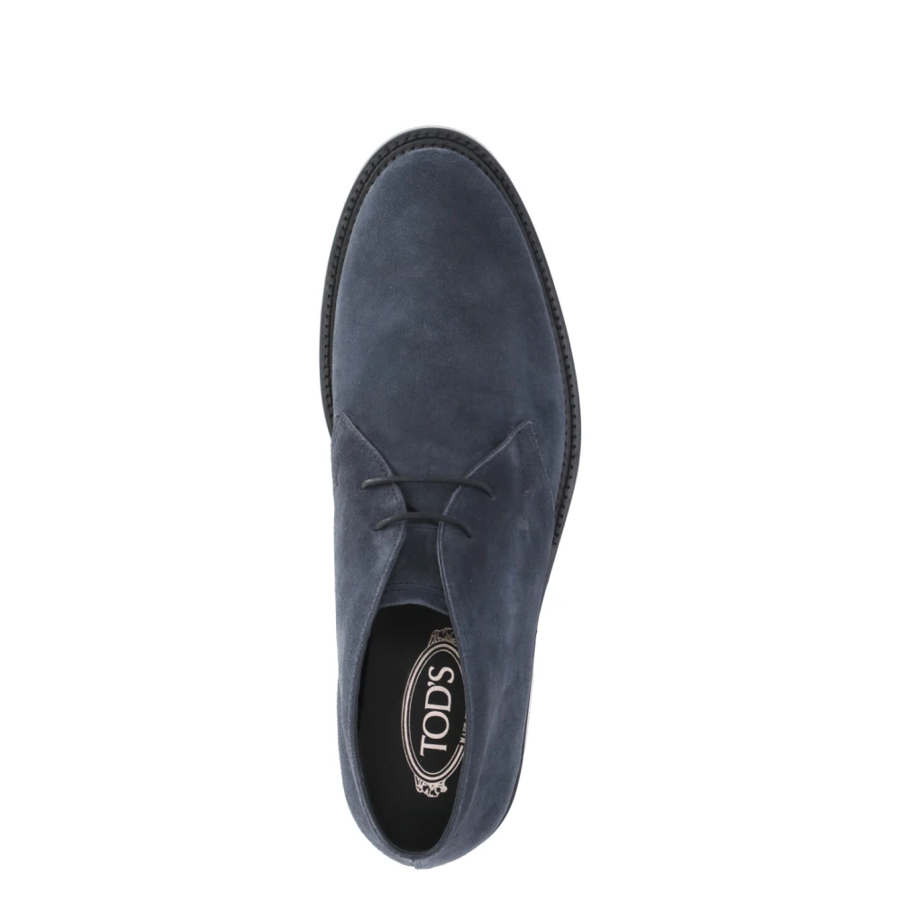 TOD'S Blauwe Suède Woestijnlaarzen Blue Heren