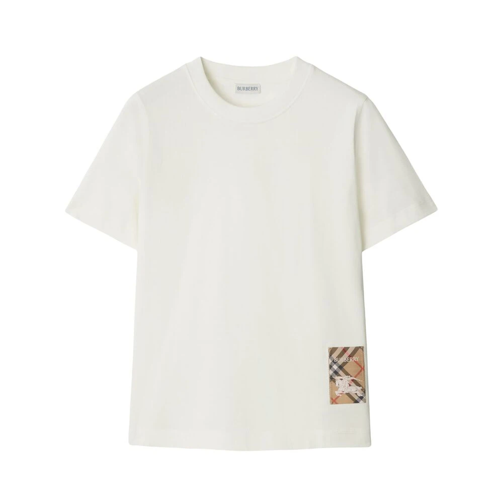Burberry Vintage Check Patroon Crew Neck T-shirt White Dames