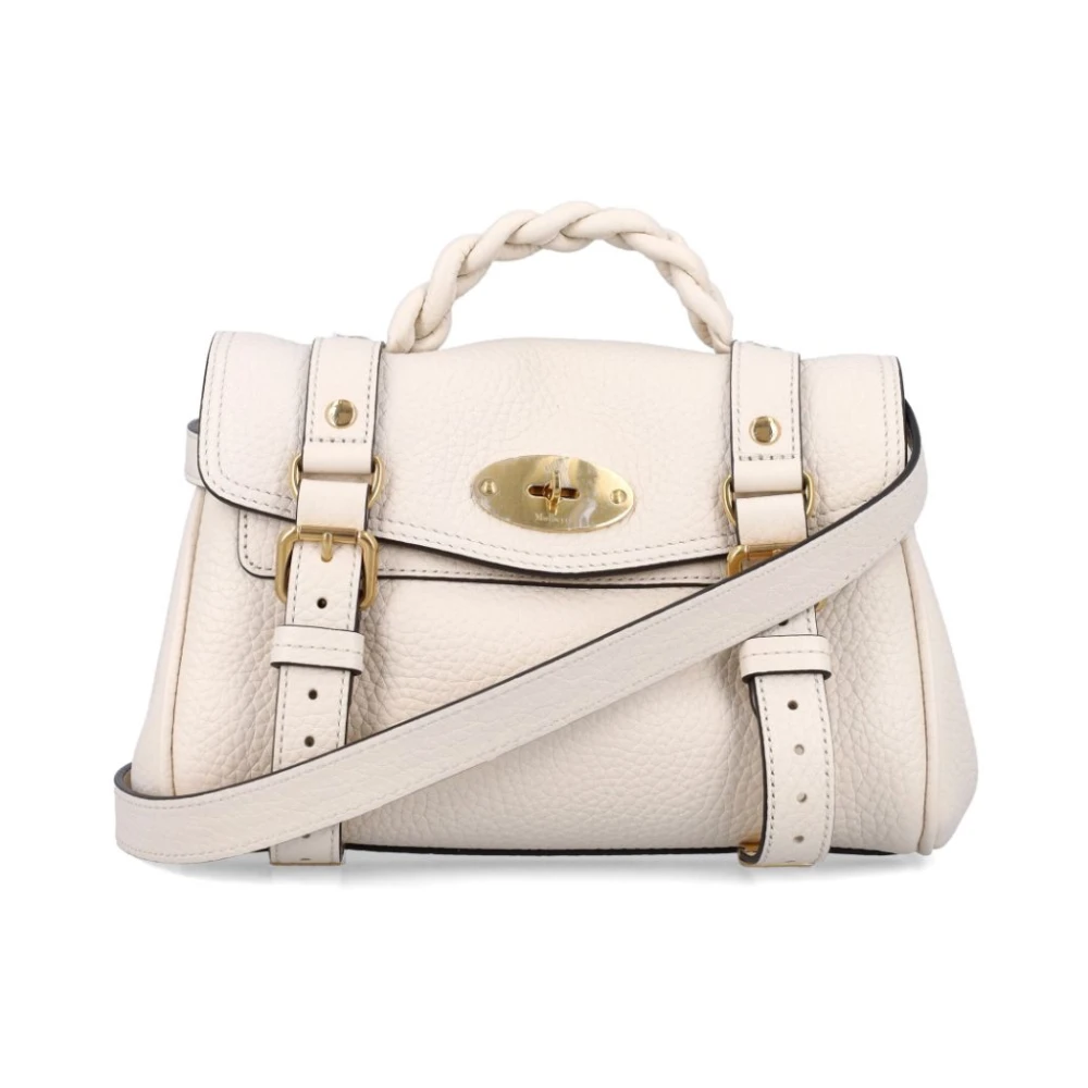 Mulberry Vit Läder Twist-Lock Axelväska White, Dam