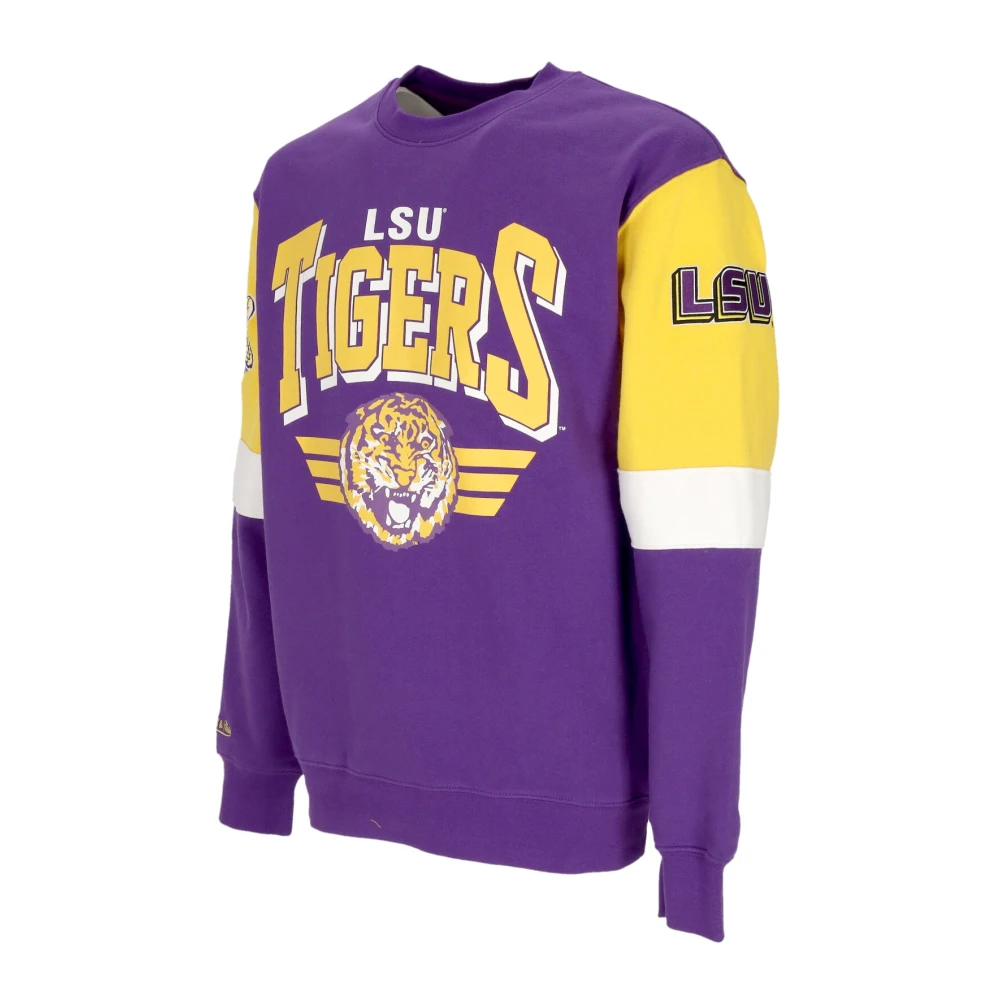 Mitchell & Ness LSU Tigers Crewneck Sweatshirt All Over Purple Heren