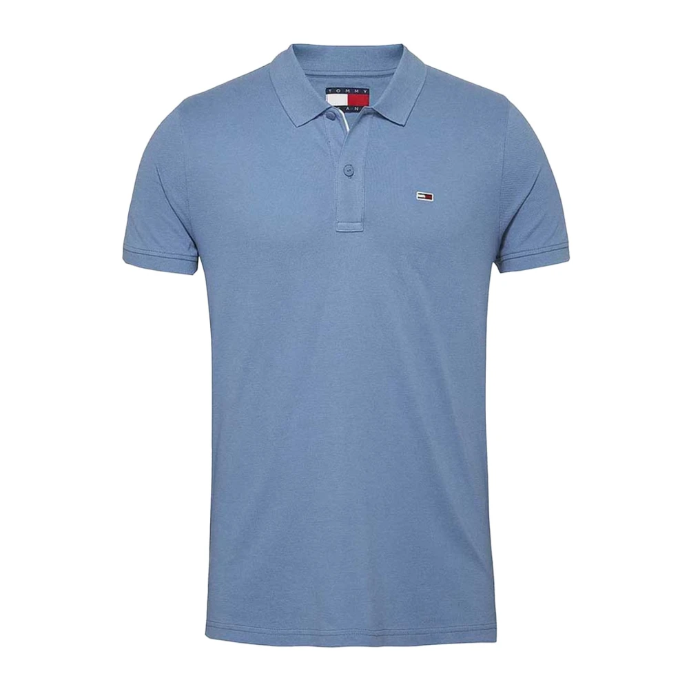 Tommy Jeans Blauw Logo Polo Shirt Blue Heren