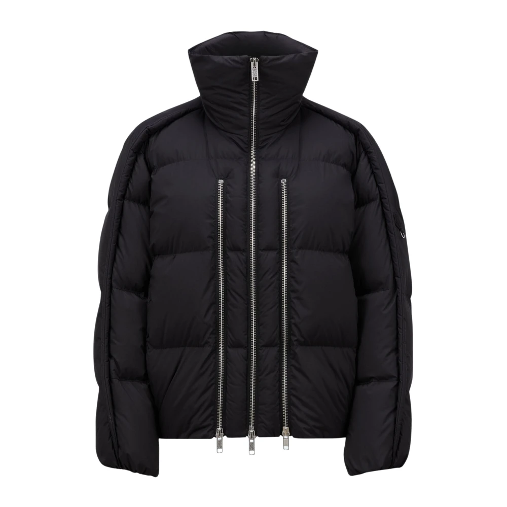 Moncler Gewatteerd donsjack met drie ritsen Black Heren