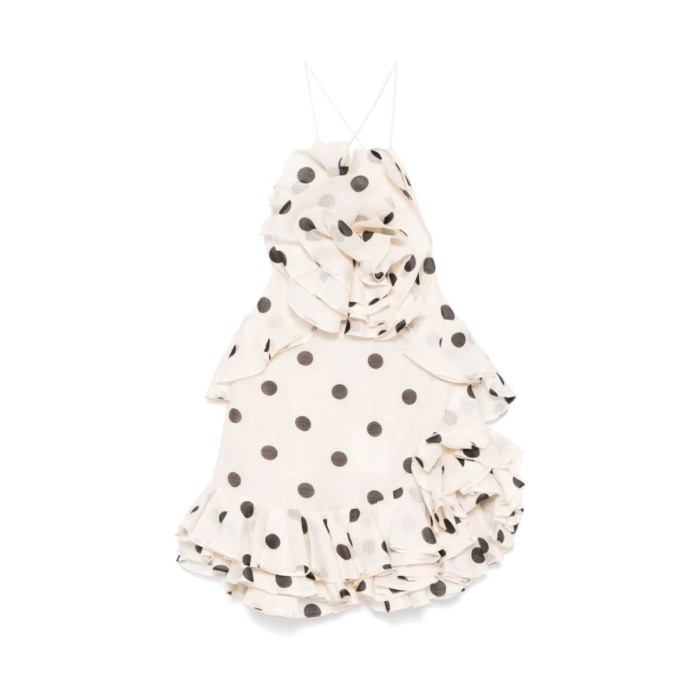 Zimmermann Polka Dot Halterjurk met Bloemenapplicatie Multicolor Dames