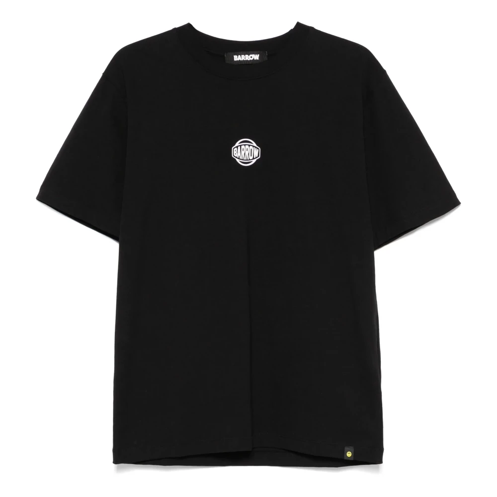 Barrow Zwarte Crew Neck T-shirt met Logo Black Unisex