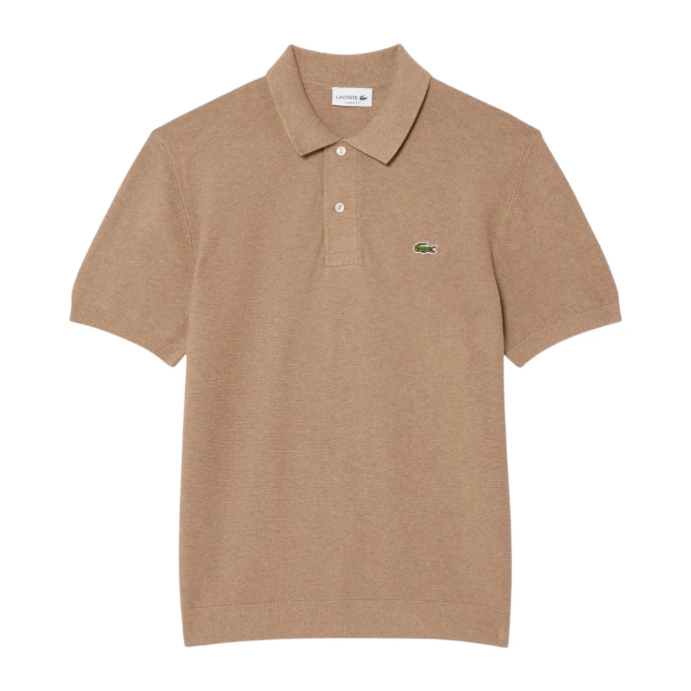 Lacoste Men's Brown Polo Shirts, M, Classic Fit Knitted Polo Shirt