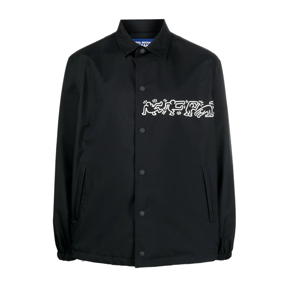 Junya Watanabe Men's Black Graphic Print Shirt Jacket