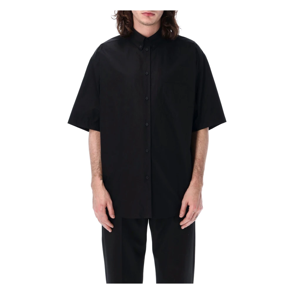 Balenciaga Short Sleeve Shirts Black Heren
