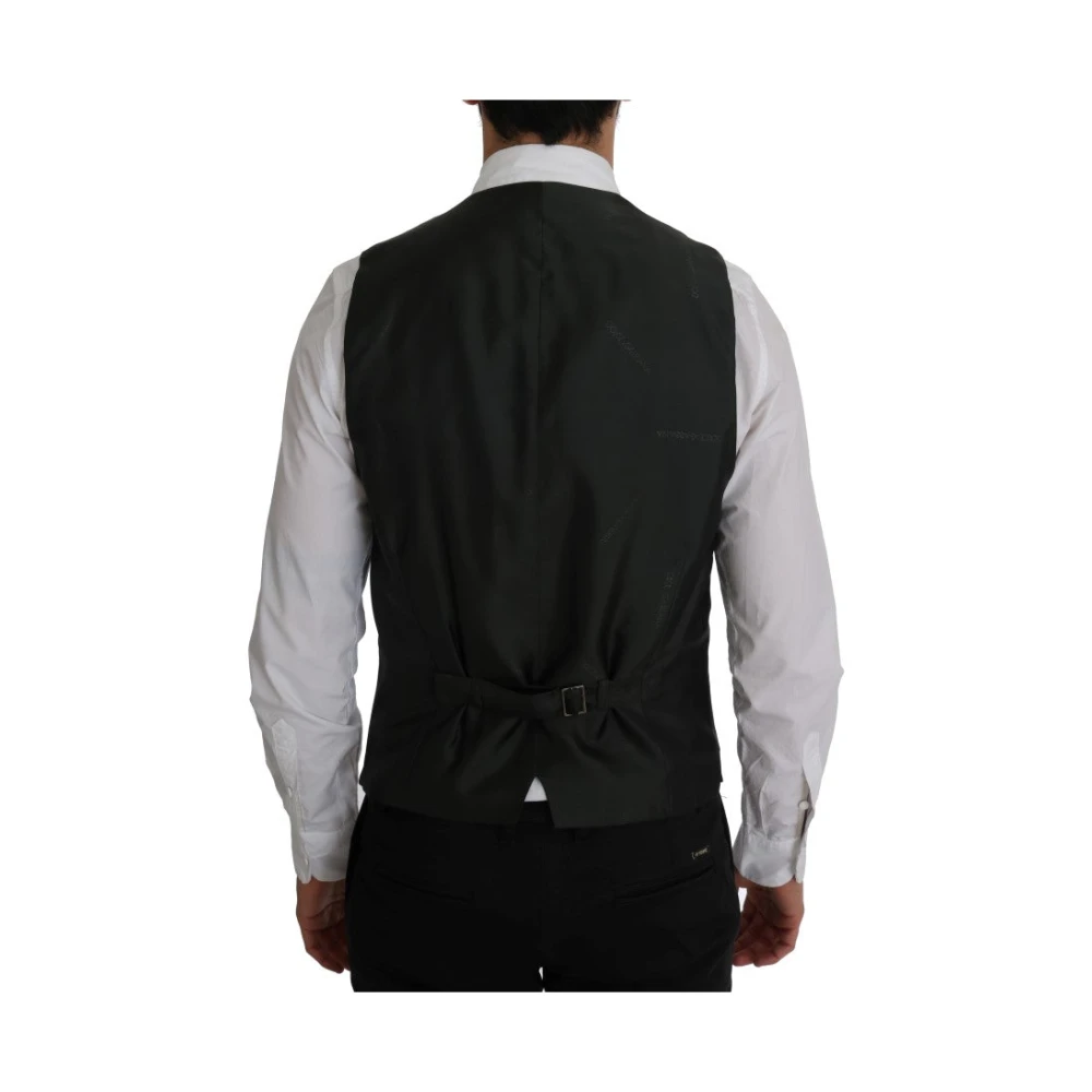 Dolce & Gabbana Elegante Gestreepte Vest Black Heren