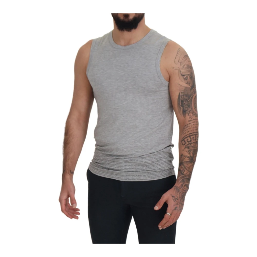 Ermanno Scervino Grijze Mouwloze Crewneck Tee Gray Heren