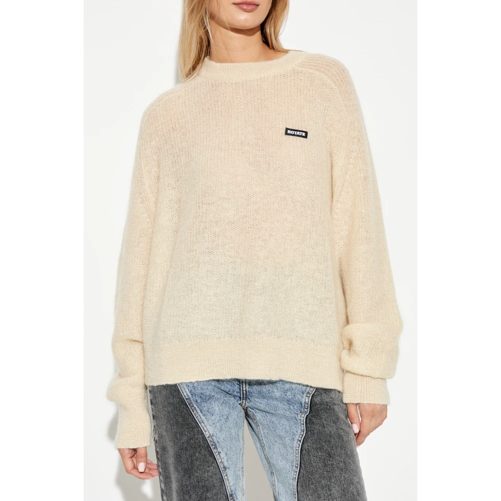 Rotate Birger Christensen Trui met Logo Beige Dames