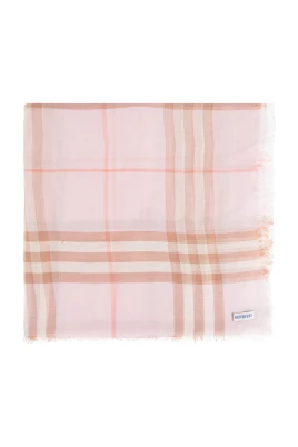 Wide Check Wool Scarf