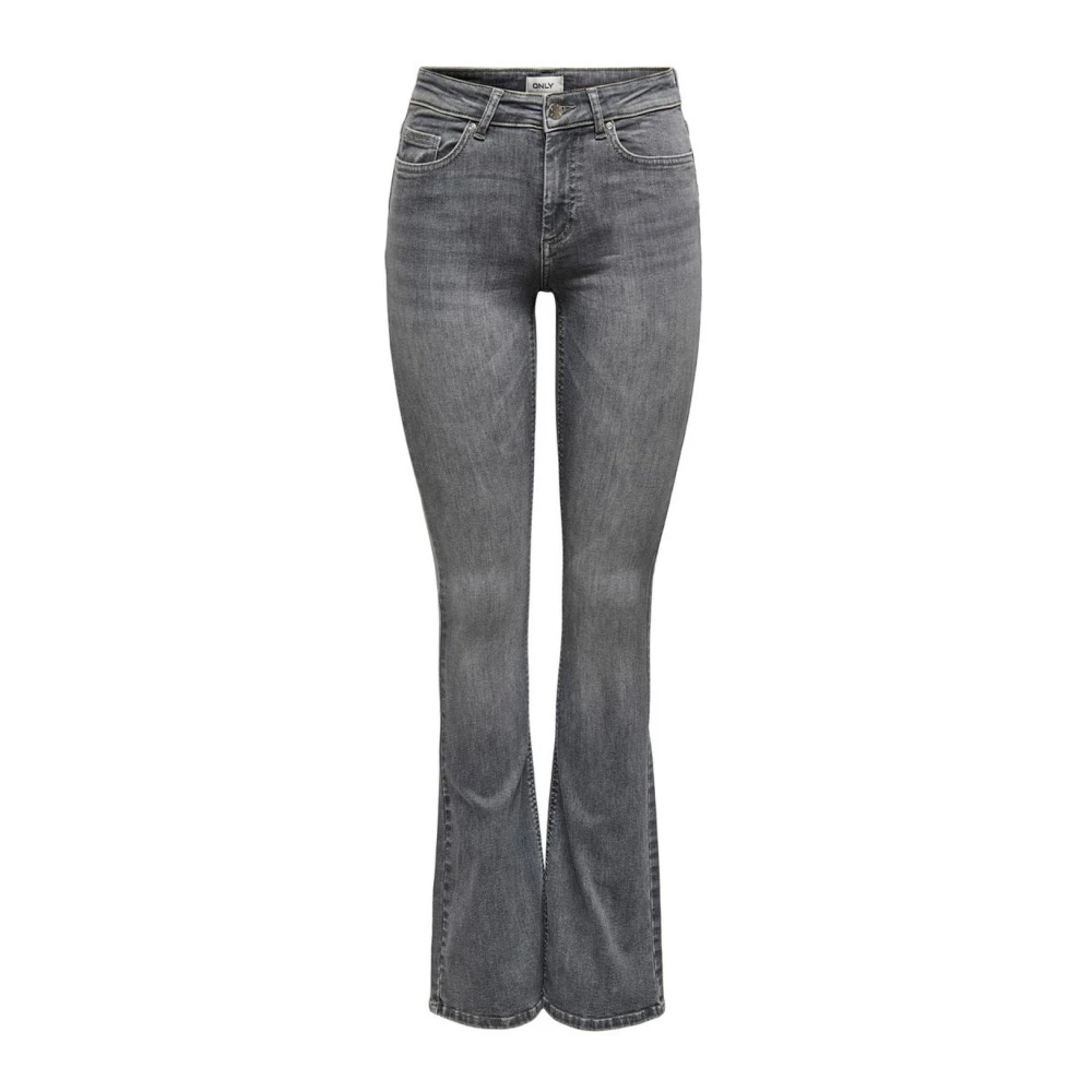 Only , Bootcut Jeans, Female, Gray, S L34, Grey Flare Jeans Midrise Relaxed Fit - Image 3