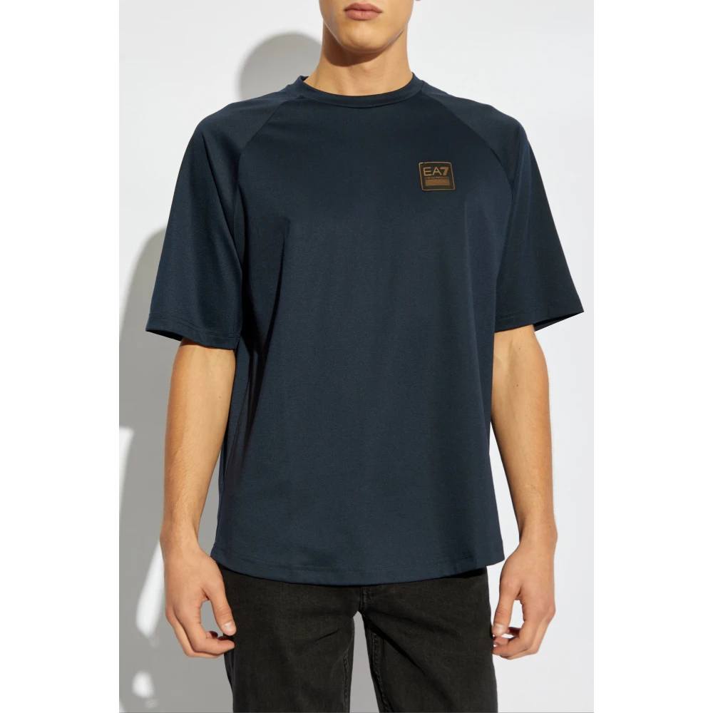 Emporio Armani EA7 T-shirt met logopatch Blue Heren