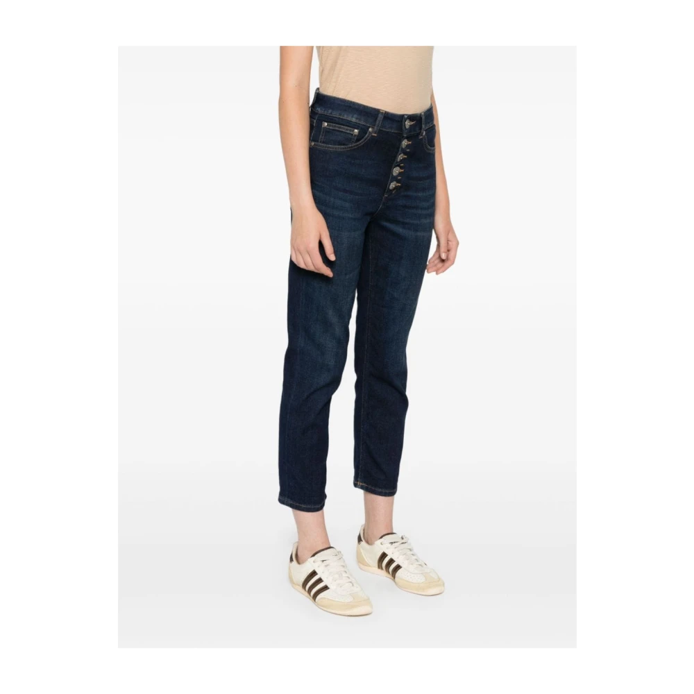 Dondup Indigo Blauwe Denim Tapered Leg Jeans Blue Dames
