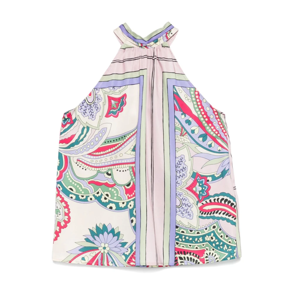 Liu Jo Mouwloze Gekleurde Top met Kraag Multicolor Dames