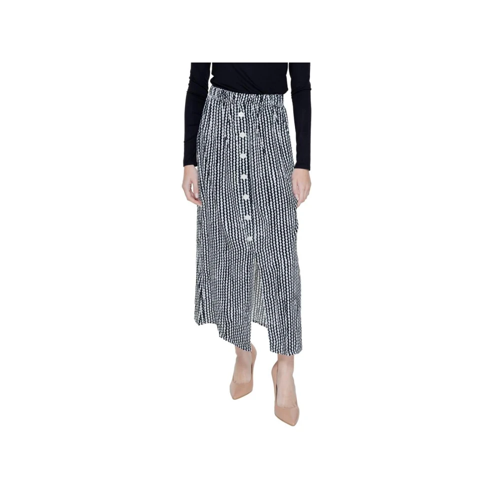 Only Stijlvolle Button Front Midi Rok Black Dames