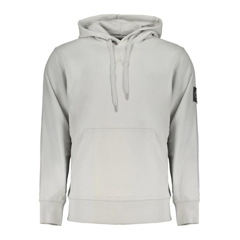 Calvin Klein Grijze hoodie met logo-applicatie Gray Heren