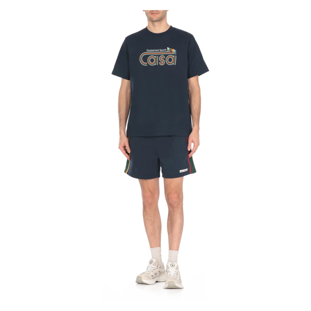 Casablanca Blauw Katoenen T-shirt met Sportieve Print Blue Heren