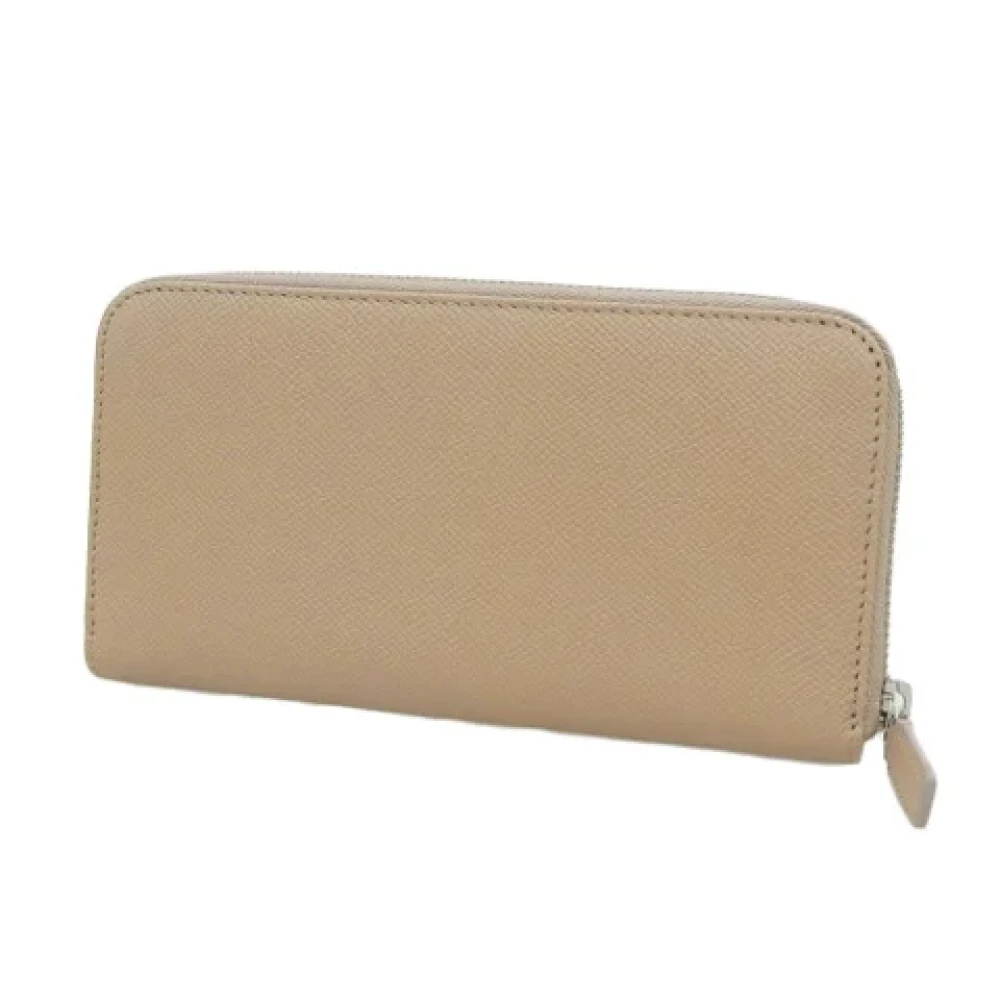 Bvlgari Vintage Pre-owned Leather wallets Beige Dames