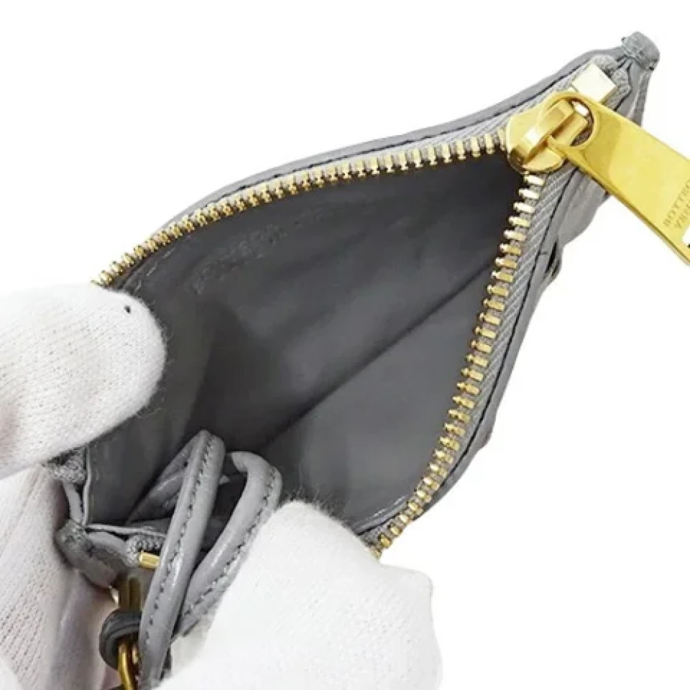 Bottega Veneta Vintage Pre-owned Leather wallets Gray Dames