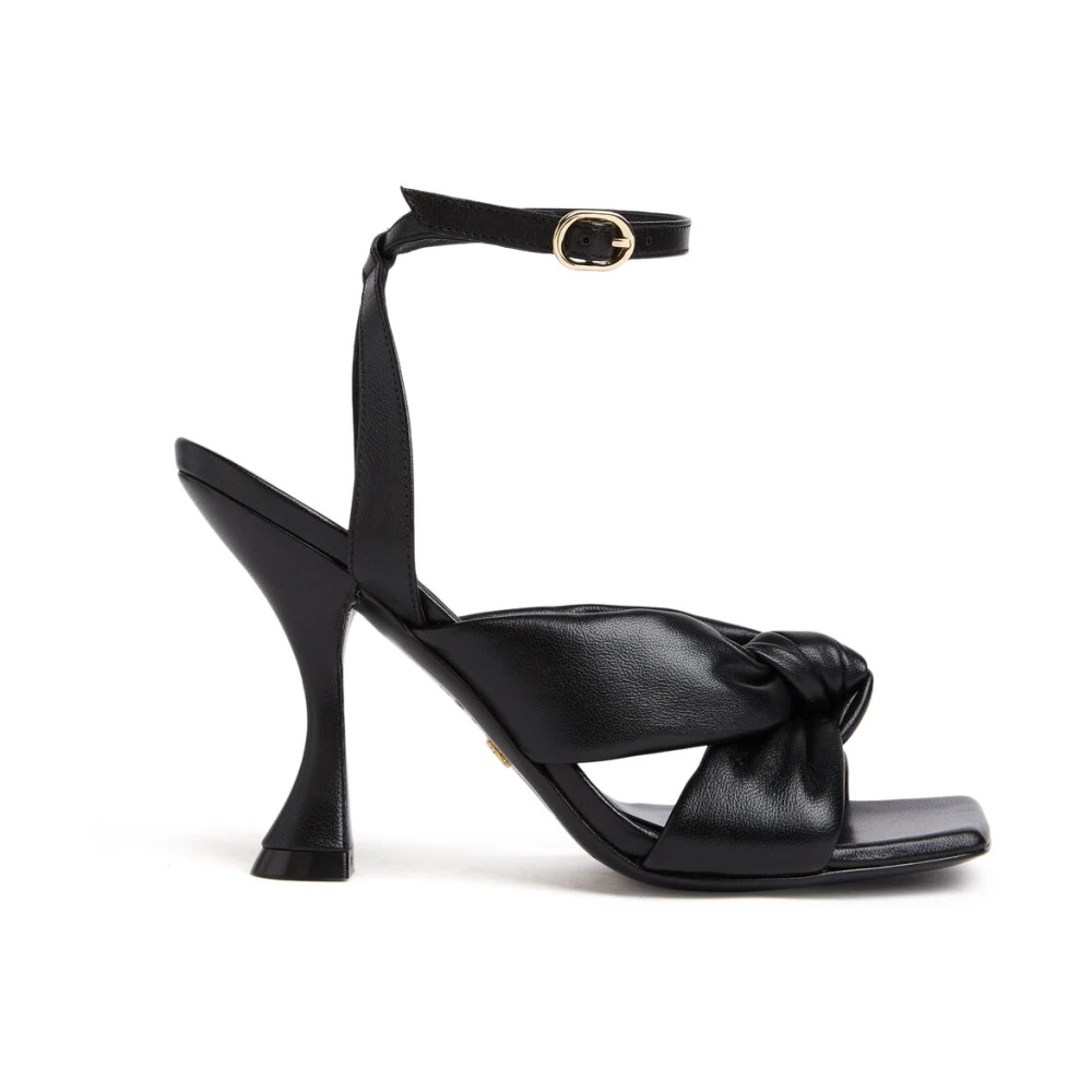 Stuart Weitzman Women's Black Square Toe Ankle-Strap Sandals