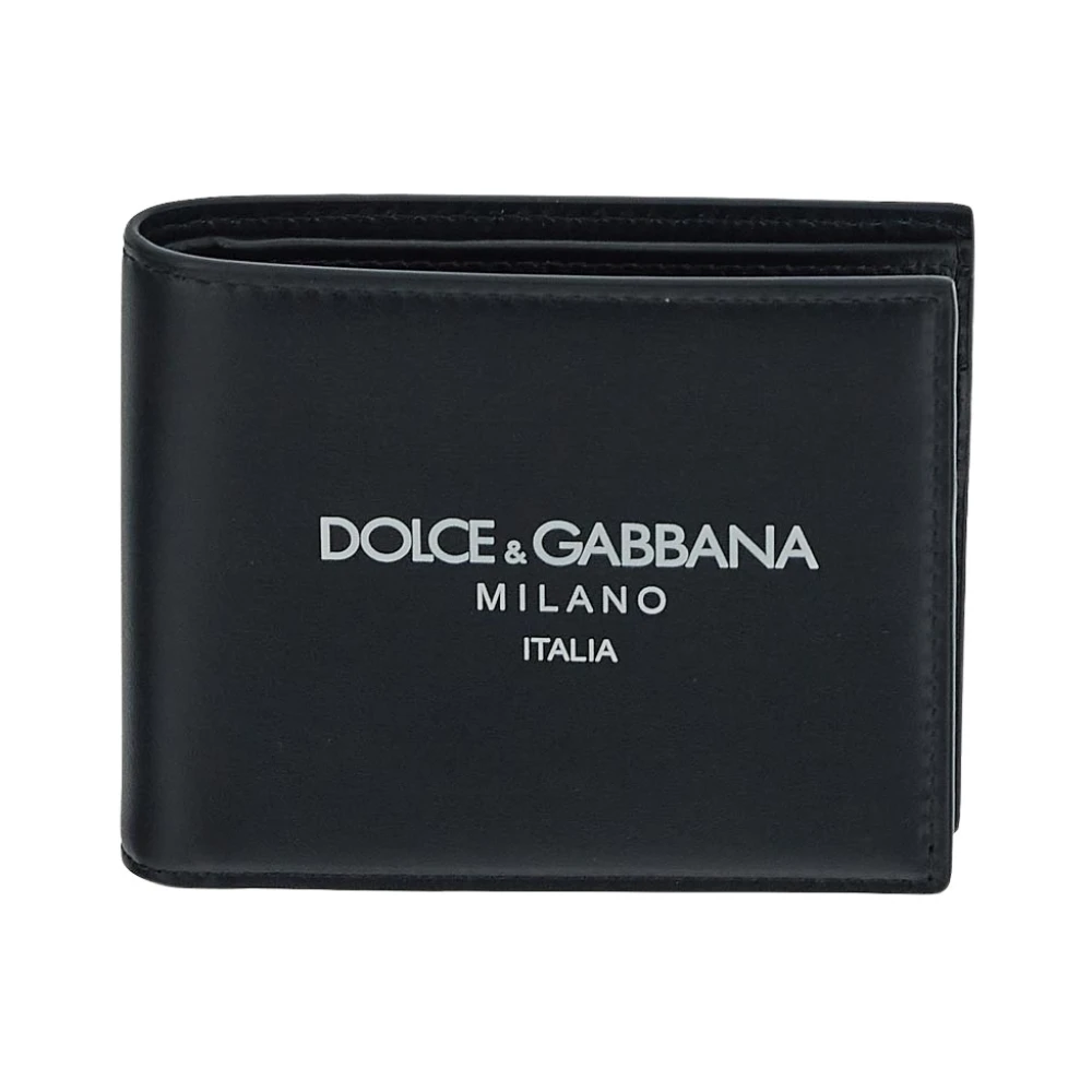Dolce & Gabbana Leren Logo Portemonnee Black Heren