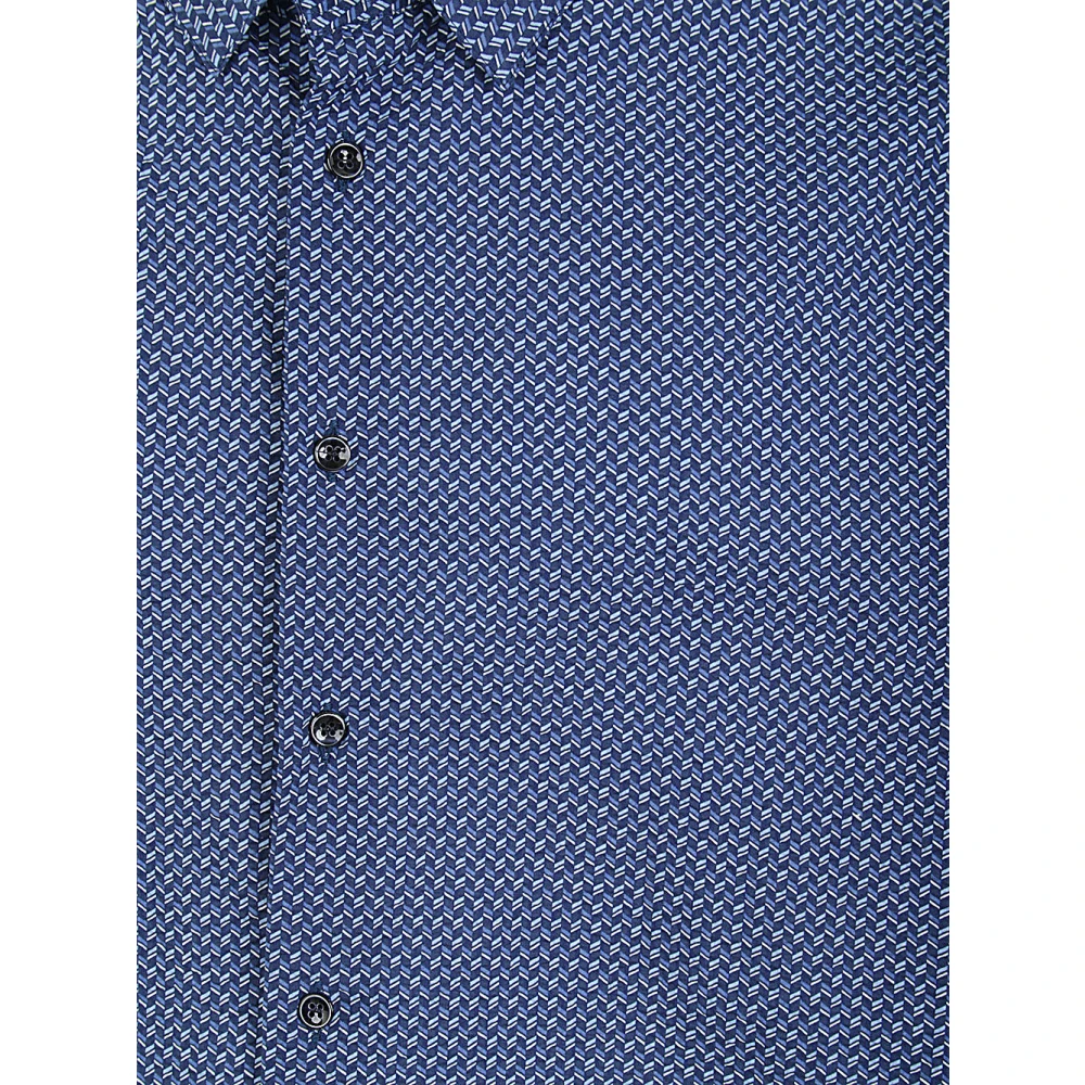 Giorgio Armani Fantasy Casual Shirt Blue Heren