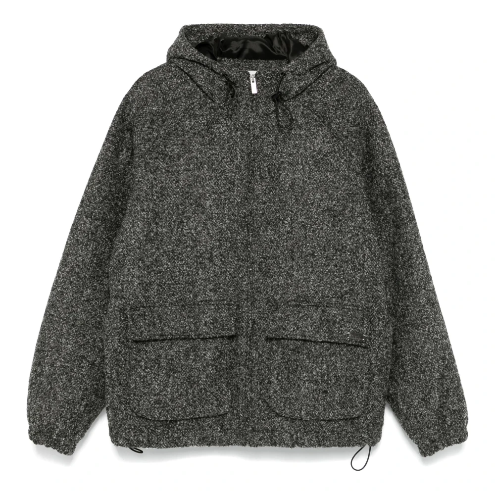 Drole De Monsieur Men's Dark/Grey Tweed Zip-Through Jacket