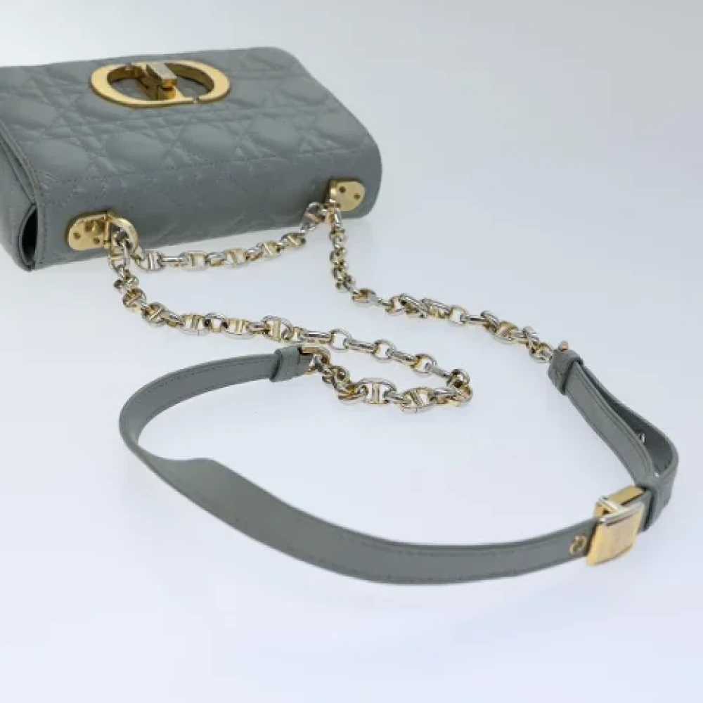 Dior Vintage Pre-owned Leather dior-bags Gray Dames