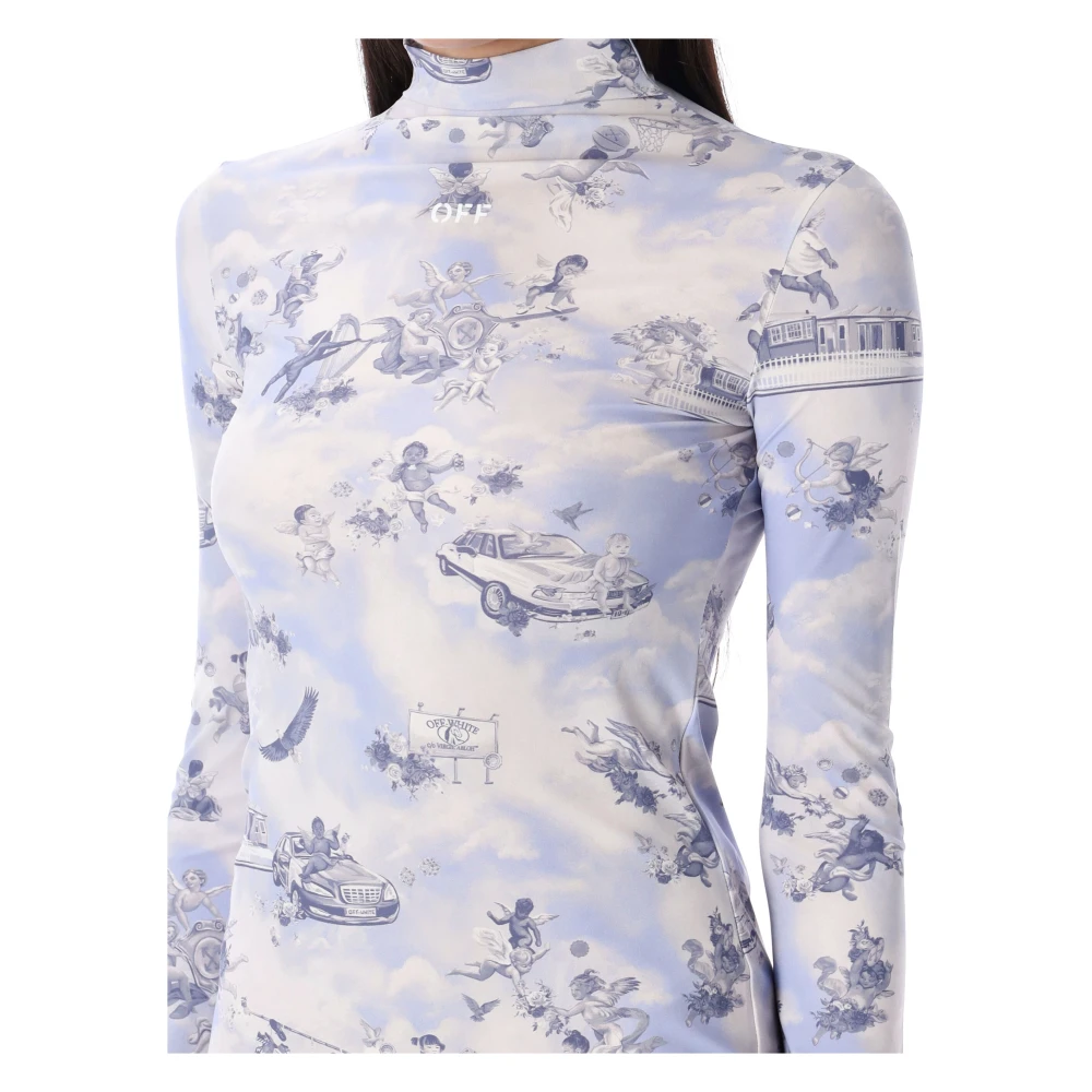 Off White Fresco Stijl Korte Jurk Multicolor Dames