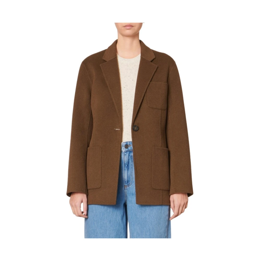 Vanessa Bruno Militaire Wollen Jas Warm en Licht Brown Dames