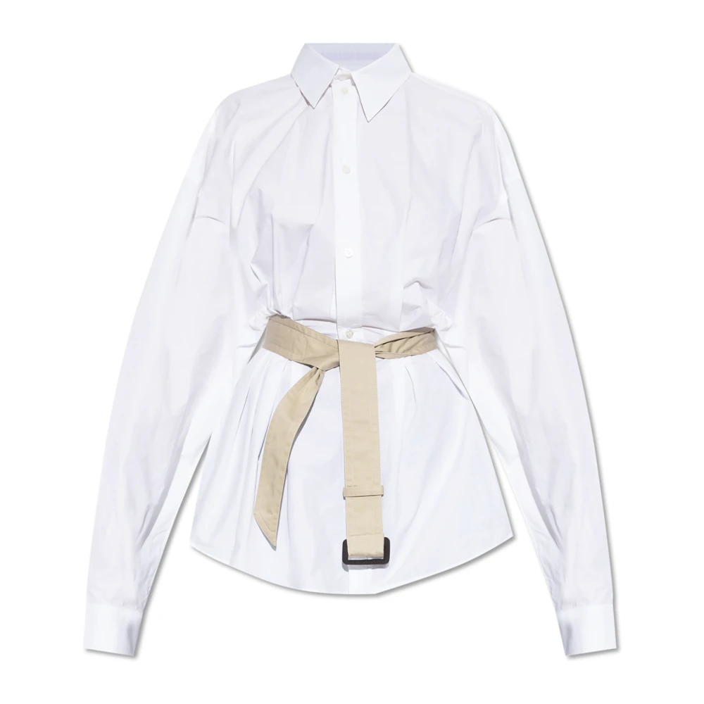 Balenciaga Shirt met Taille Riem White Dames