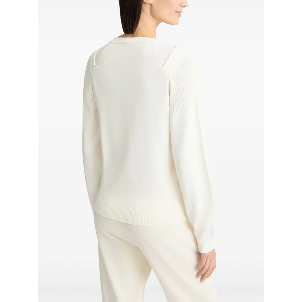 Liu Jo Logo-geëmbosseerde trui met ronde hals White Dames