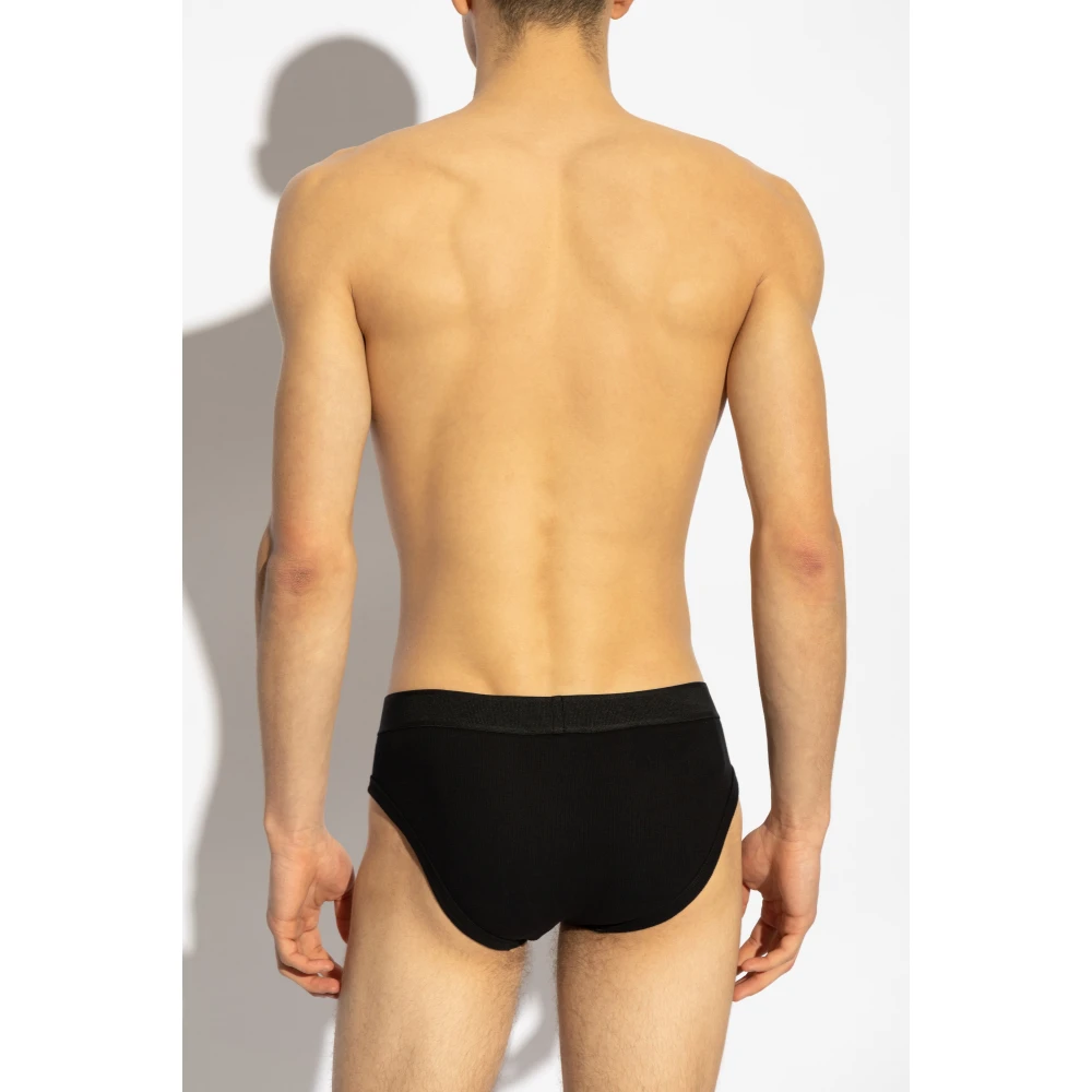 Versace Katoenen slips Black Heren