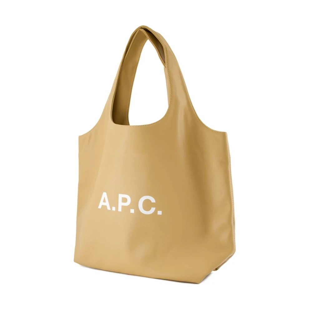 A.p.c. Beige Logo Print Handtas Beige Dames