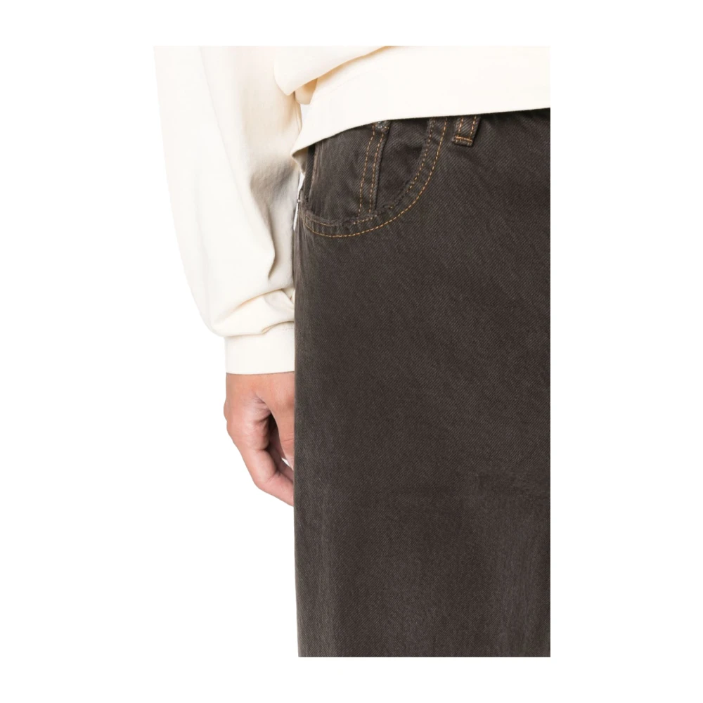 Sunflower Twisted Wide Leg Cotton Jeans Brown Heren