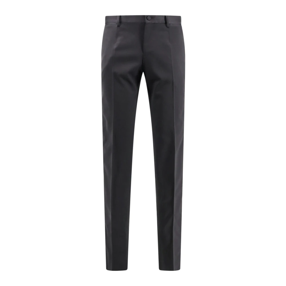 Dolce & Gabbana Luxe Wol Zijden Tuxedo Broek Black Heren