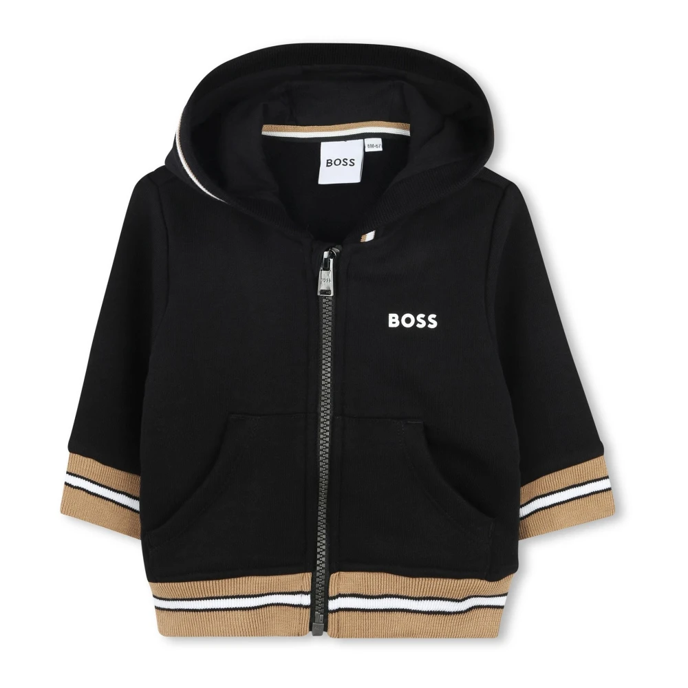 Hugo Boss Modern Cardigan med Färgglada Detaljer Black, Unisex