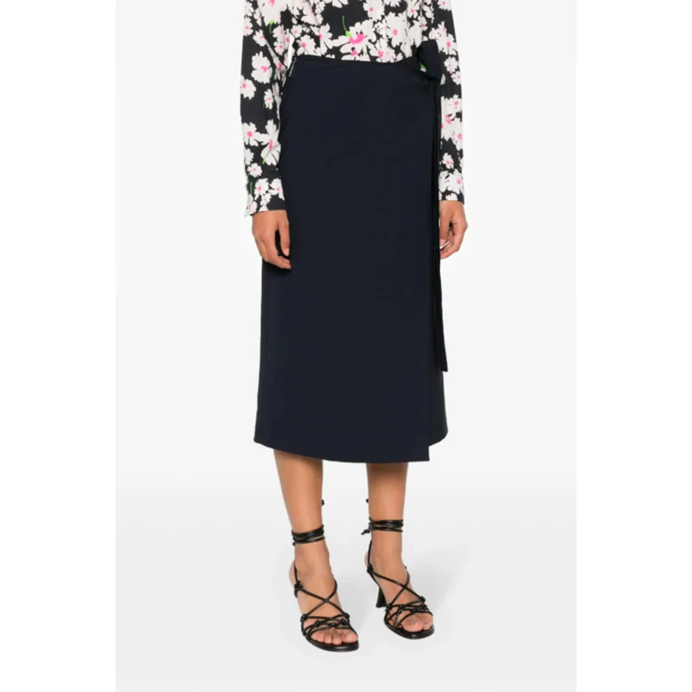Msgm Blauwe Omslagrok Asymmetrische Zoom Blue Dames