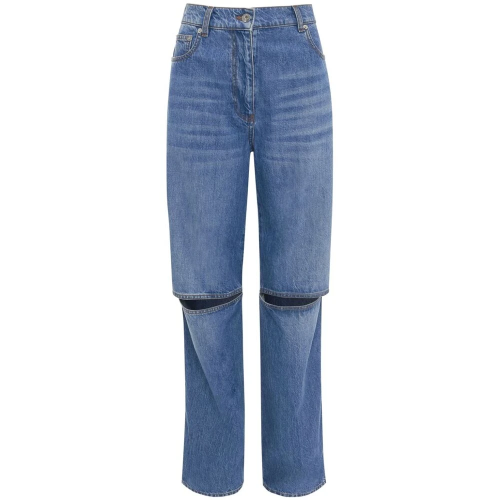 JW Anderson Blauwe Denim Jeans met JW-Initials Logo Blue Dames