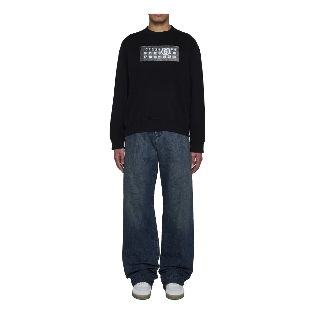 MM6 Maison Margiela Indigo Wide Leg Denim Jeans Blue Heren