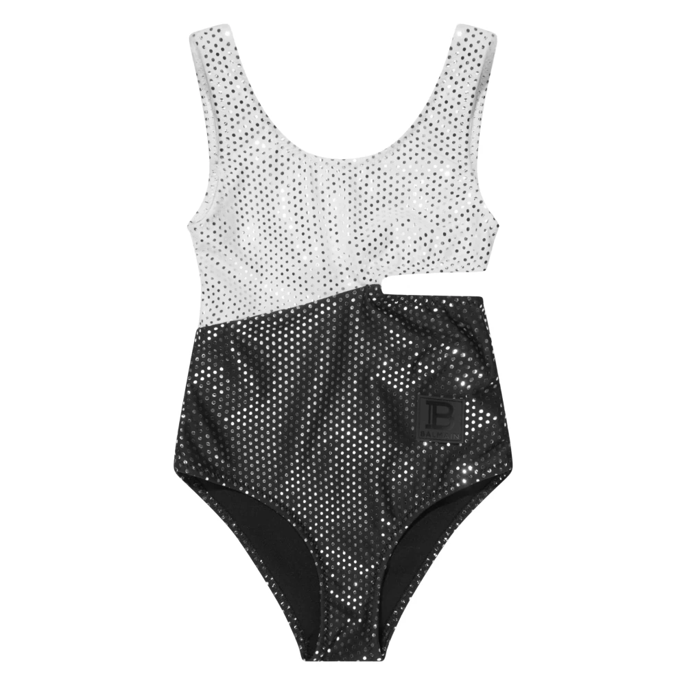 Balmain Girls White Logo Swimsuit In - Kids Swimsuits - 4 Y - Kids