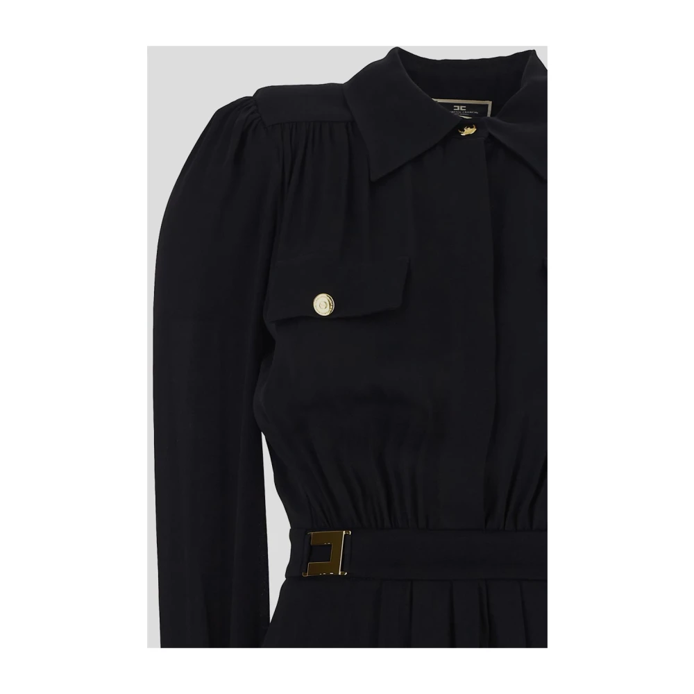 Elisabetta Franchi Elegante Viscose Jurk Black Dames