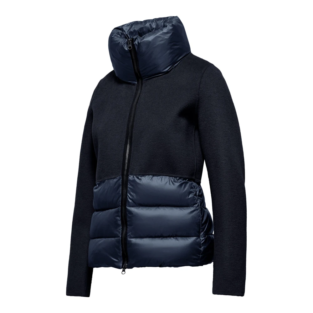 BomBoogie Bimateriaal jas met hoge kraag Brown Dames