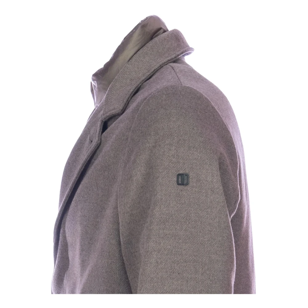 Duno Technische wollen jas met veren vulling Beige Heren