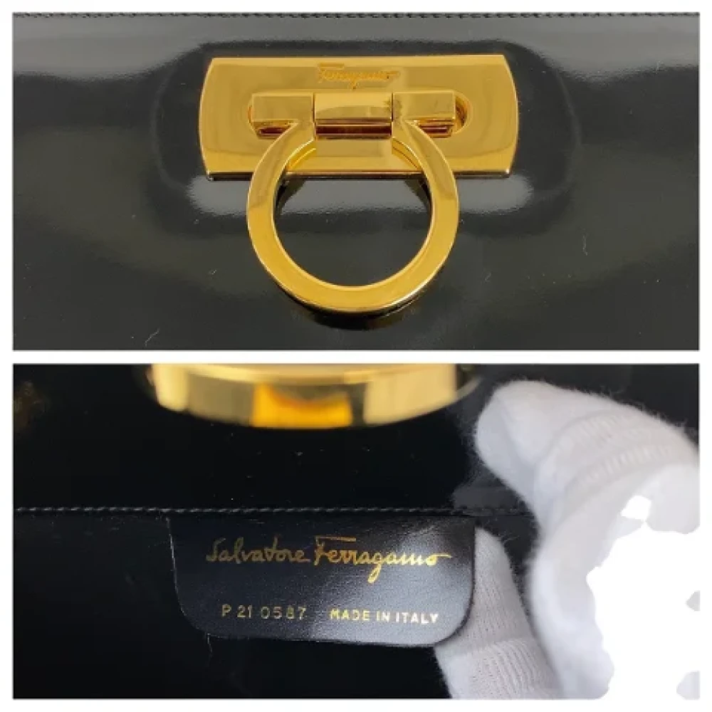 Salvatore Ferragamo Pre-owned Leather shoulder-bags Black Dames