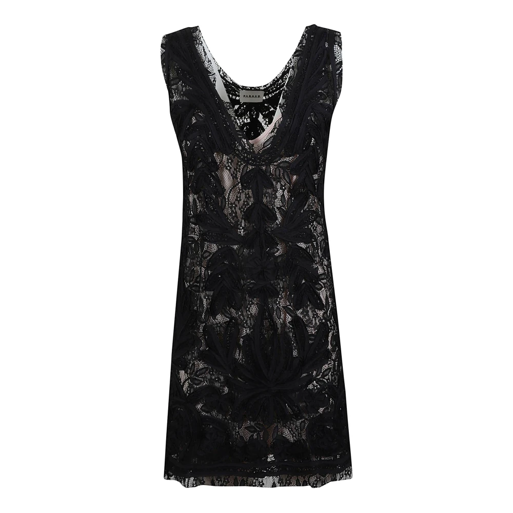 P.a.r.o.s.h. Zwarte Kantjurk Nixie Stijl Black Dames