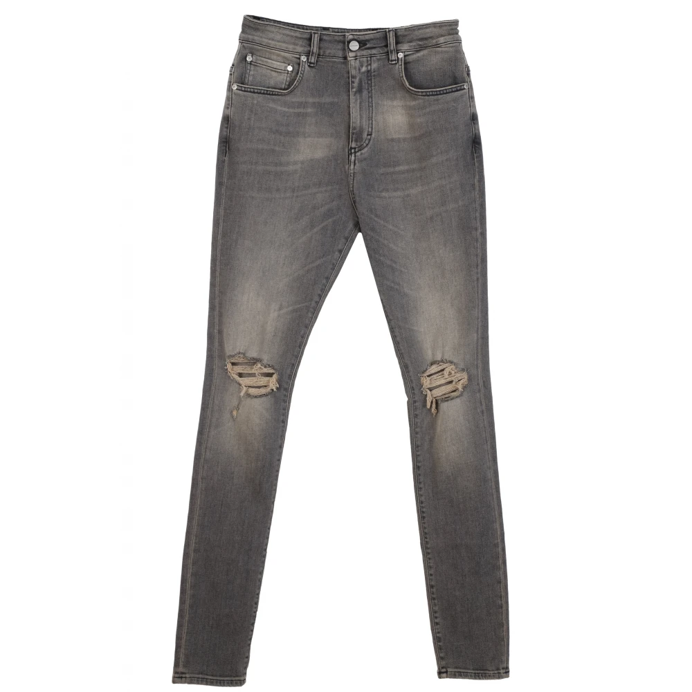 Represent Grijze 5-Pocket Heren Jeans Vernietigd Denim Rits Sluiting Gray Heren