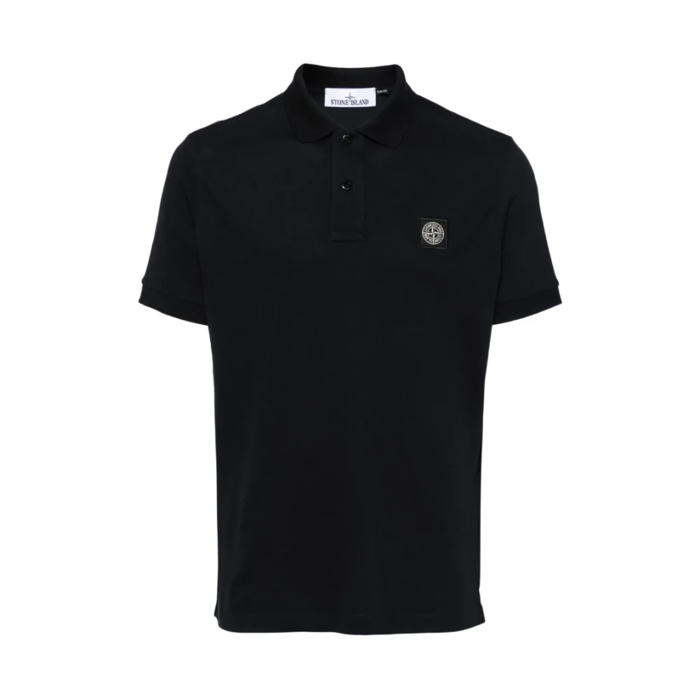 Stone Island Logo Polo Shirt - Male - Polo Shirts - Blue - Xl - Tops